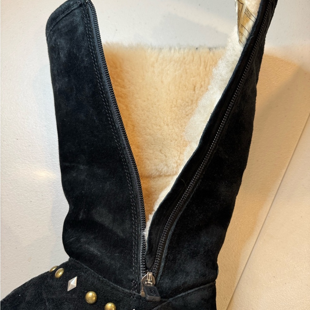 UGG Black Studded Women's Sheepskin Boots - Picture 8 of 12